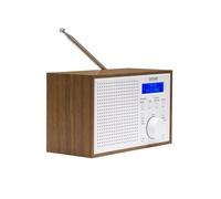 Denver Radio DAB-46 – DAB+/FM, reloj/despertador, 2W, batería/corriente, acabado madera (Blanco)