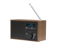 Radio Digital Dab+ y FM. Denver DAB-46 Dark Grey. Reloj,Despertador y Alarma. Funciona Tanto con batería como Corriente. Salida Audio 2W. Acabado Madera.