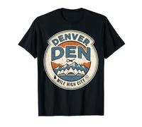 Denver DEN Mile High City Vintage Retro Airport Insignia de Viaje Camiseta