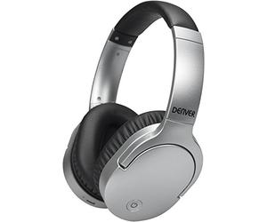 Denver Electronics BTN-207 Auriculares de Diadema Inalambricos Bluetooth, Manos Libres, Carga hasta 10 Horas, Plata