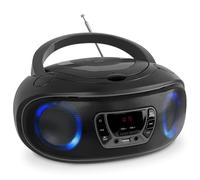 Denver Electronics TCL-212BT GREY reproductor de CD Reproductor de CD portátil Negro, Gris - Unidad de CD (4 W, FM, Externo, Reproductor de CD portátil, Negro, Gris, 3,5 mm)