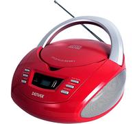 Denver Electronics TCU-211RED Reproductor de CD Personal - CD Player Rojo y Plata, Unidad de CD (2 W, FM, Externo, 1 Disco)