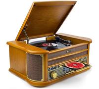 Denver Equipo HiFi Dab+ con Tocadiscos, CD y Casete | Equipo HiFi con tocadiscos, DAB+/FM, CD, casete, grabación USB, salida de línea y altavoces integrados