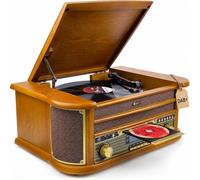 Denver Equipo HiFi Dab+ con Tocadiscos, CD y Casete | Equipo HiFi con tocadiscos, DAB+/FM, CD, casete, grabación USB, salida de línea y altavoces integrados