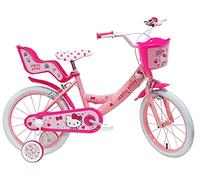 DENVER Hello Kitty - Bicicleta para niña, Color Blanco Fucsia, tamaño 16"