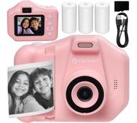 Denver KPC-1370 Cámara Infantil con impresión térmica Rosa, Pantalla 2,8”, vídeo 1440p interpolado, 3 Rollos incluidos