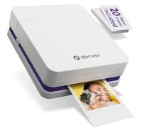 Denver MCP-6010 - Mini impresora fotográfica portátil para smartphone, impresora a color con Bluetooth 5.2, 600 DPI, iOS y Android, impresora fotográfica portátil con batería, incluye cartucho y 20