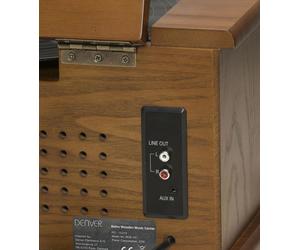 DENVER MCR-50MK2 Retro Tocadiscos De Madera Radio CD Casete USB MP3 Rca