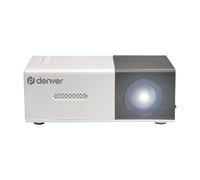 DENVER Mini proyector PR-1000, compatible con Full HD 1080p, proyector LED portátil con HDMI, USB-C y MicroSD, proyector compacto de cine en casa de 20 a 60 pulgadas