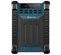 Denver WRD-60 Radio de Obra Dab+/FM Bluetooth, AUX, USB-C, batería Recargable, IP54, 10 W RMS, Negro/Verde