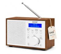 Denver Radio Portátil Digital Dab+, FM, Radio Digital Portátil, 4 Pilas AA | Radio portátil digital, DAB+, FM, Radio reloj, 4 pilas AA, Adaptador incluido, LCD, Sleep/Snooze, Salida auriculares