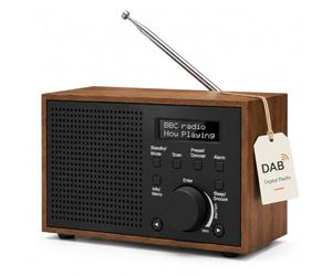 Denver Radio Portátil Digital Dab+, FM, Radio Digital Portátil, 4 Pilas AA | Radio portátil digital, DAB+, FM, Radio reloj, 4 pilas AA, Adaptador incluido, LCD, Sleep/Snooze, Salida auriculares