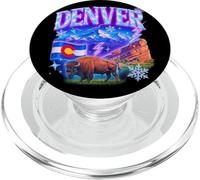 Denver Retro Bootleg Mountain Landmark Obra de Arte PopSockets PopGrip para MagSafe