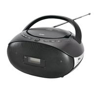 Denver TC-28BLACK. Reproductor de CD Portátil y Radio FM. Boombox. Altavoces 2W. Entrada AUX.