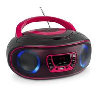Denver TCL-212BT Boombox CD Bluetooth, Radio FM, USB MP3, AUX, Toma de Auriculares, Altavoces estéreo, Rosa