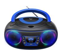 Denver TDB-212 Boombox Dab+ Bluetooth Azul, Lector CD, Radio Dab+/FM, USB MP3, AUX, Toma de Auriculares