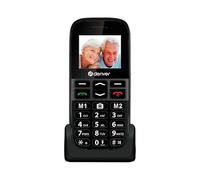 Denver Teléfono Móvil Mayor - Teclas Grandes - Base de Carga - Dual SIM - gsm - Simlock Free - Botón SOS - BAS18500MEB