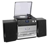 Denver Tocadiscos DAB/DAB+ MRD-166, reproductor de cassette, reproductor de CD HiFi con grabación USB y lector de tarjetas de memoria