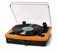 Denver Tocadiscos de Vinilo, Tocadiscos Bluetooth con Altavoces USB Vintage | Tocadiscos con salida Bluetooth, altavoces integrados, 33⅓/45/78 RPM, reproducción y grabación MP3 USB/SD, salida phono