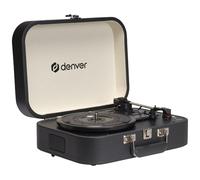 Denver VPL-130 Tocadiscos Retro Gris Oscuro, 3 velocidades, Altavoces Integrados, Salida de Audio, Parada automática