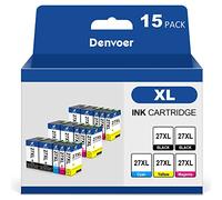 Denvoer 27XL Cartuchos de Tinta compatibles con Epson 27 27XL Multipack para Espon Workforce WF-7210 WF-7610 WF-7720 WF-7710 WF-7620 WF-7715 WF-7110 WF-3640 (6 Negro, 3 Cian, 3 Magenta,3 Amarillo)