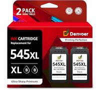 Denvoer Compatibile para Canon PIXMA PG-545XL PG545XL Cartuchos de Tinta