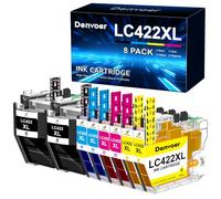 Denvoer LC422XL Cartuchos de Tinta Compatibles con Brother LC422 LC 422 XL LC-422XLVAL Multipack para Brother MFC-J5340DW MFC-J5740DW MFC-J6940 MFC-J6540DW MFC-J5340DWE MFC-J6540DWE Paquete de 8