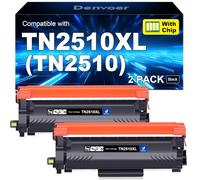 Denvoer Toner TN2510 TN2510XL TN 2510XL TN-2510 XL Compatible con Brother HL-L2400DWE HL-L2400DW MFC-L2800DW DCP-L2660DW DCP-L2665DW MFC-L2827DWXL MFC-L2860DWE HL-L2445DW DCP-L2627DWE(2 Negro)