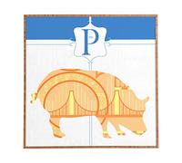 Deny Designs Jennifer Hill - Cuadro enmarcado para pared, Señor cerdo., Small (12" x 12")
