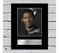 Denzel Washington Firmado Foto enmarcada