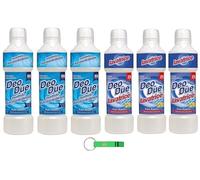 DEO DUE Fiori Azzurri, 3 x detergentes de 1 litro + 3 suavizantes concentrados de 1 litro + llavero Beni Culinari gratuito