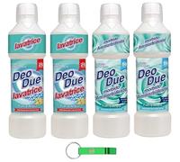 DEO DUE Fiori d'Acqua - Pack de prueba (2 detergentes de 1 litro + 2 suavizante concentrado de 1 litro + llavero Beni Culinari gratuito)