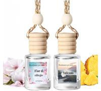 Deodorante per auto appeso, diffusore di oli essenziali per auto, deodorante per auto durevole, deodorante per auto per donne (Terra vulcanica + Ciliegio)