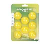 Deodorizer Balls - 8Piece Natural Long-Lasting Adhesive | Cat Odor Eliminator Air Freshener Balls | Lemon Scented, Removes Smells from Nest Mat Cage Litter Box Shoes Closet Wardrobe Carpets