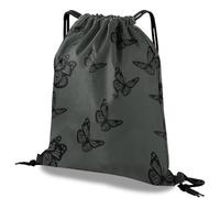 Deokke Mochila con cordón impermeable para deportes, gimnasio, playa, viajes, bonita mochila estética para hombres y mujeres (13 x 17 pulgadas), S-18-mariposa, Talla única, Patrón