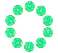 Deolven D12 Dados, 10 Unidades, Color Verde Transparente, poliédricos Dados, 12 Caras Claro Dice para DND MTG RPG Mazmorras y Dragones
