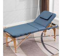 DEOPXF Cama de Masaje Altura Ajustable Plegable Patas de Madera Maciza Cable de Acero Cama de Terapia Fácil de Transportar Tacto Delicado(Azul,70cm)