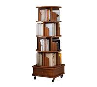 DEOPXF Estantería Giratoria Estantería de Esquina con Chasis Engrosado con Rotación Libre de 360° Fácil de Mover Estable Y Sin Vibraciones(Walnut,46x46x142)