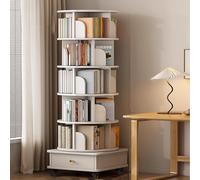 DEOPXF Estantería Giratoria Estantería de Esquina con Chasis Engrosado con Rotación Libre de 360° Fácil de Mover Estable Y Sin Vibraciones(Blanco,46x46x173cm)