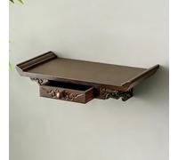 DEOPXF Mesa de Ofrenda de Oración de Bambú Retráctil Motivos de Nubes Auspiciosos Tallados A Mano Ganchos Chapados En Oro Gran Capacidad Alta Capacidad de Carga(Dark Brown,40cm)