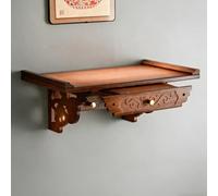DEOPXF Mesa de Ofrenda de Oración de Bambú Retráctil Motivos de Nubes Auspiciosos Tallados A Mano Ganchos Chapados En Oro Gran Capacidad Alta Capacidad de Carga(Rosewood,60cm)