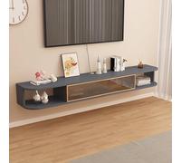 DEOPXF Mueble TV Suspendido Puerta de Vidrio Mesa Tele de Pared Marco de Puerta de Aleación de Aluminio Puerta de Gabinete Abatible Inferior(C,120cm)