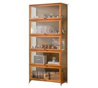 DEOPXF Vitrinas Expositoras Material de Bambú Puerta Transparente Abatible Vitrinas de Colección Sellado y a Prueba de Polvo Almacenamiento Multicapa(Five Floors,70cm)