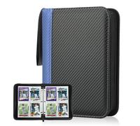 Deoyibu Álbum de tarjetas coleccionables para 440 tarjetas, álbum de recortes con 4 compartimentos, 55 páginas para organizadores de tarjetas, carpeta de PU, para tarjetas deportivas, MTG, TCG,