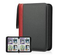 Deoyibu Álbum de tarjetas coleccionables para 440 tarjetas, álbum de recortes con 4 compartimentos, 55 páginas para organizadores de tarjetas, carpeta de PU, para tarjetas deportivas, MTG, TCG,