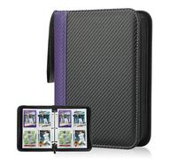 Deoyibu Álbum de tarjetas coleccionables para 440 tarjetas, álbum de recortes con 4 compartimentos, 55 páginas para organizadores de tarjetas, carpeta de PU, para tarjetas deportivas, MTG, TCG,