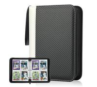 Deoyibu Álbum de tarjetas coleccionables para 440 tarjetas, álbum de recortes con 4 compartimentos, 55 páginas para organizadores de tarjetas, carpeta de PU, para tarjetas deportivas, MTG, TCG,