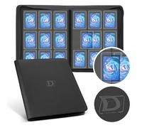 Deoyibu Toploader - Carpeta para 288 tarjetas coleccionables (9 cartas, piel sintética, para carga superior de 3 x 4 pulgadas, ideal para TCG, MTG, etc., negro