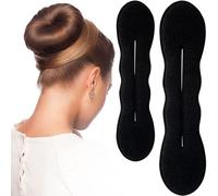 Deozu 2 piezas de moño para hacer moños, negro, antideslizante, accesorios para peinar el cabello, rizador de esponja para cabello largo, fino, rizado, liso y ondulado