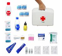DEPALMERA Pharma✙ Botiquin de Primeros Auxilios Hogar y Trabajo, Botiquin Completo Homologado para Realizar Primeras Curas de Emergencia - Medidas 26x23x7cm.